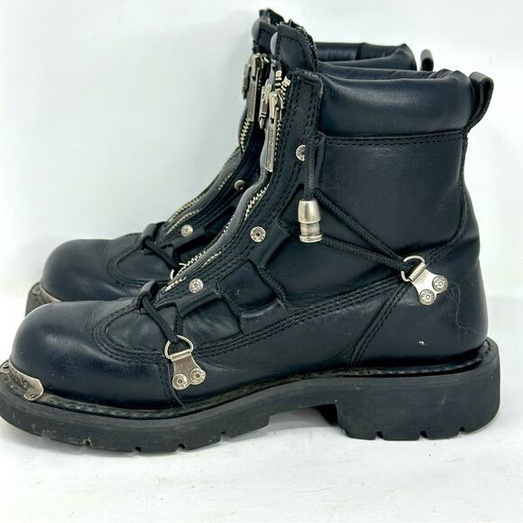 Harley-Davidson Men’s Brake Light Leather Riding Boots - BLACK - Picture 2 of 14
